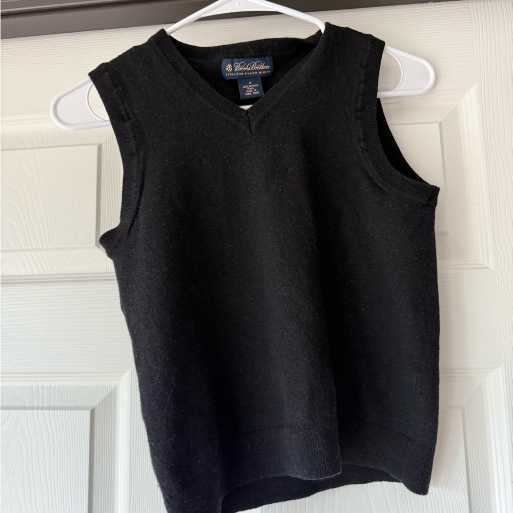 Brooks Brothers Black V-Neck Sweater Vest